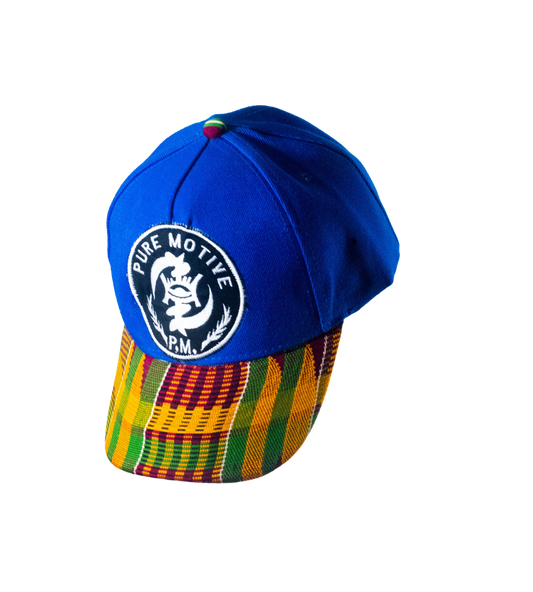 P.M. KENTE BRIM HAT - ROYAL (COMING SOON)