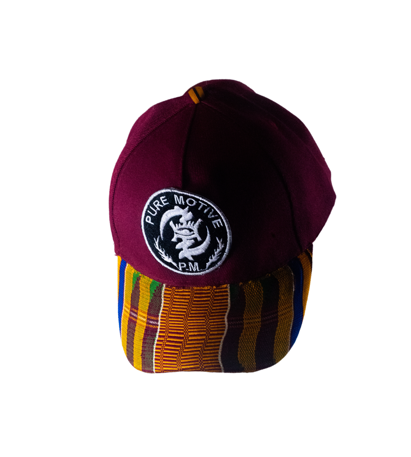 P.M. KENTE BRIM HAT - MAROON (COMING SOON)