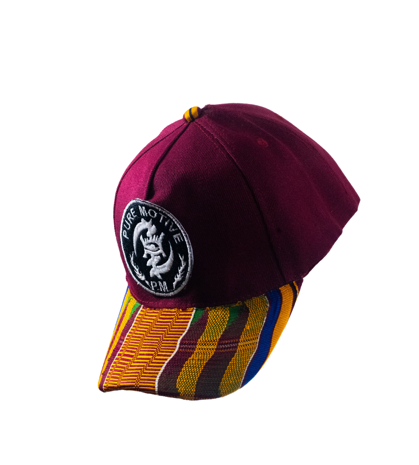 P.M. KENTE BRIM HAT - MAROON (COMING SOON)